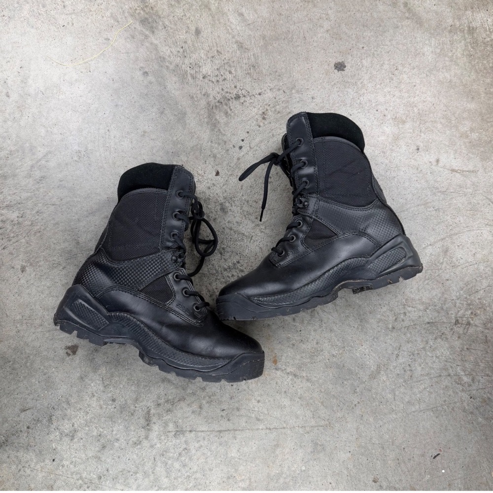 5.11 Tactical ATAC 8 Inch Side Zip Boots Mens 7 Black Leather 12001 GCB